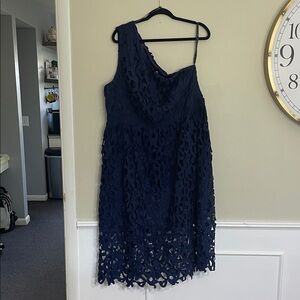 Chi Chi London One Shoulder Navy Dress